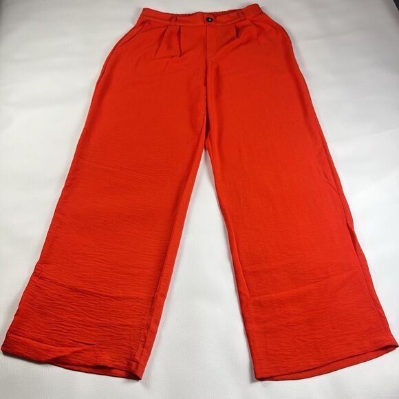 Monteau Los Angeles Women's Plus Size XL Wide Leg Red Dress Pants Palazzo - Picture 1 of 11